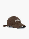 Vintage Letter Embroidery Cap in Dark Brown — Svelte Chic