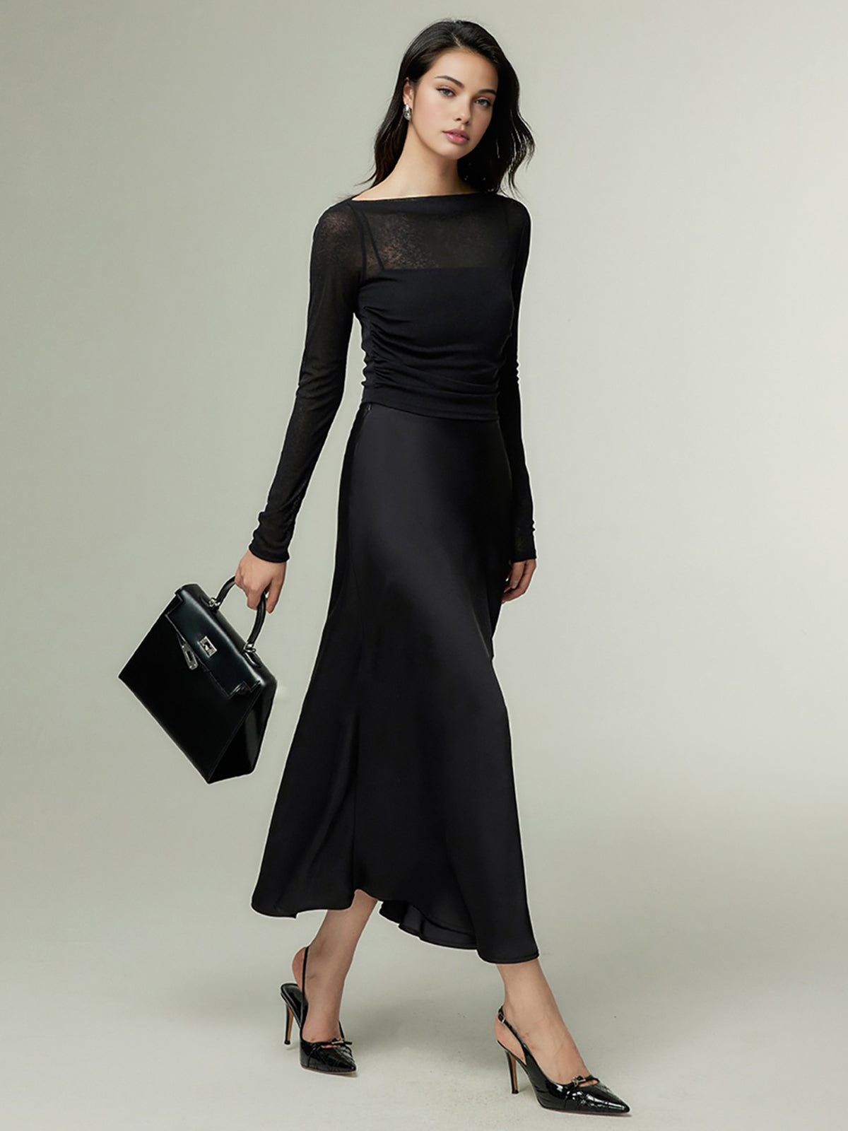 Straight Neck Slim Jersey Top — Svelte Chic