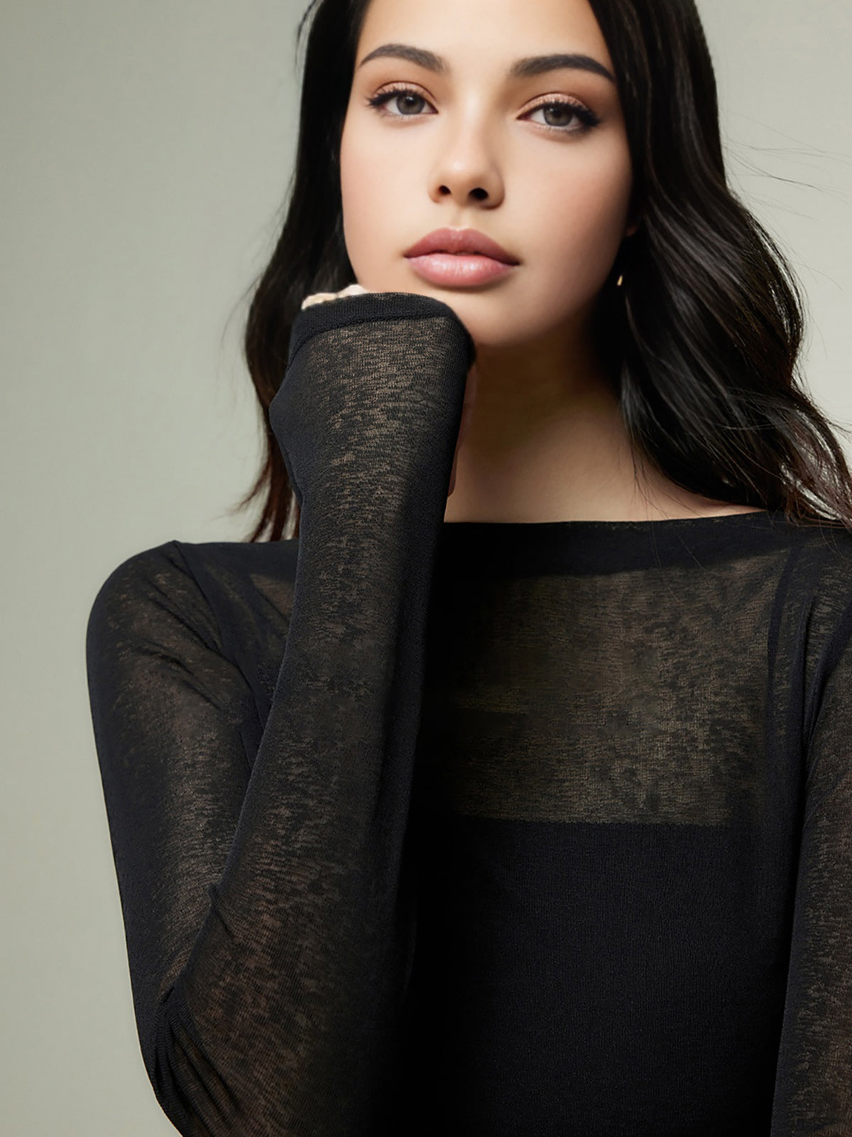 Straight Neck Slim Jersey Top — Svelte Chic