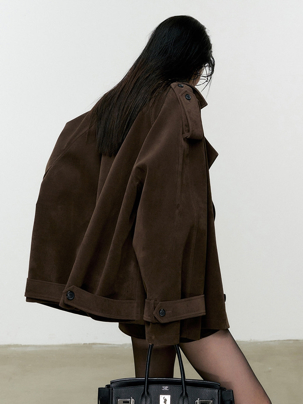 Lapel Loose Suede Jacket — Svelte Chic