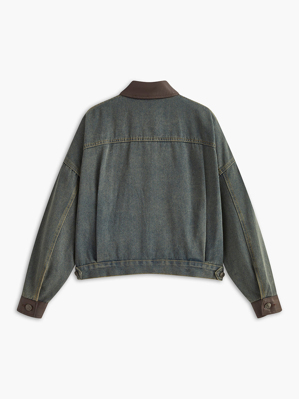Vintage Contrast Trim Denim Jacket — Svelte Chic