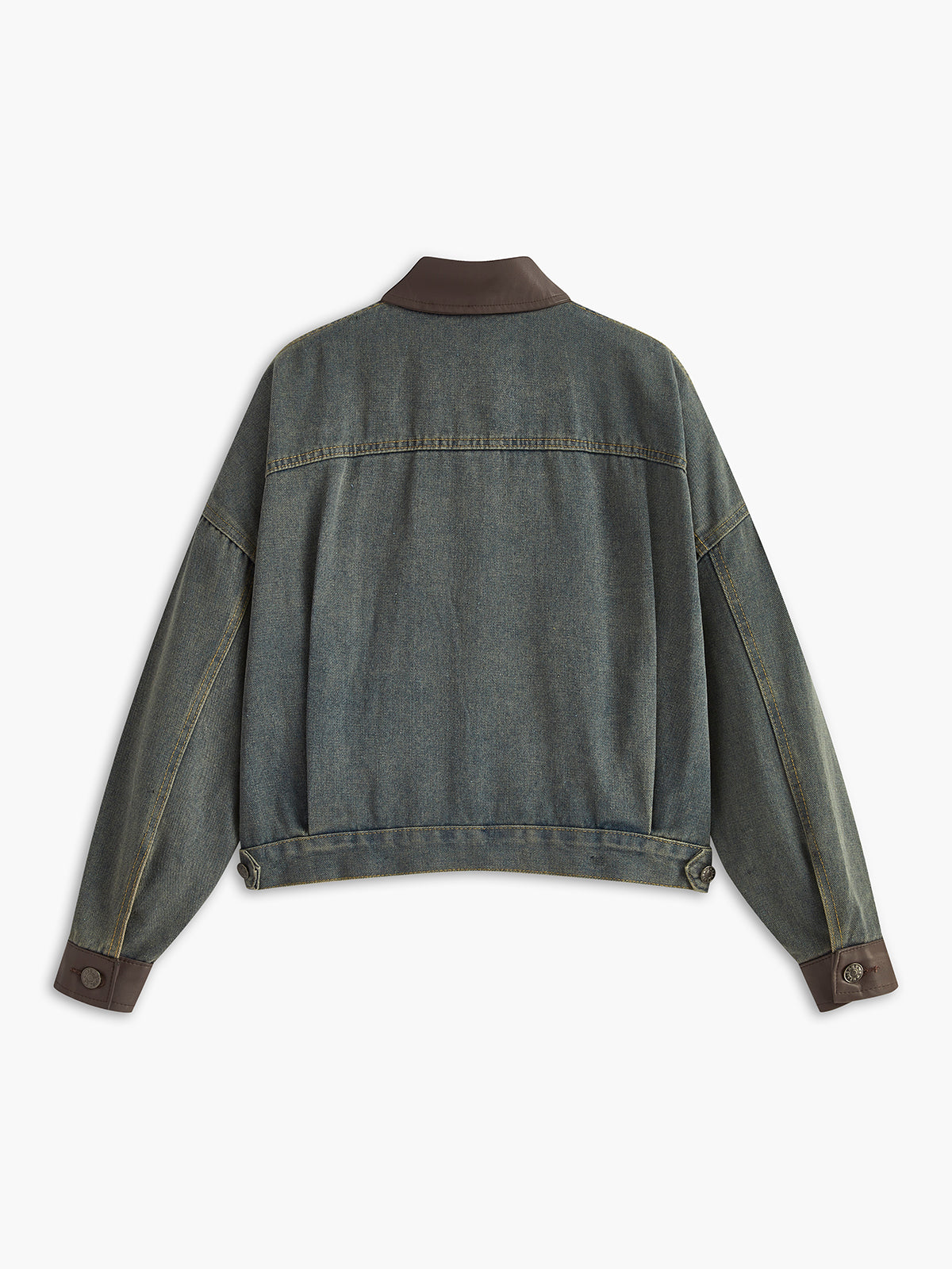 Vintage Contrast Trim Denim Jacket — Svelte Chic
