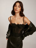 Sweetheart Lace Cami Corset in Black — Svelte Chic