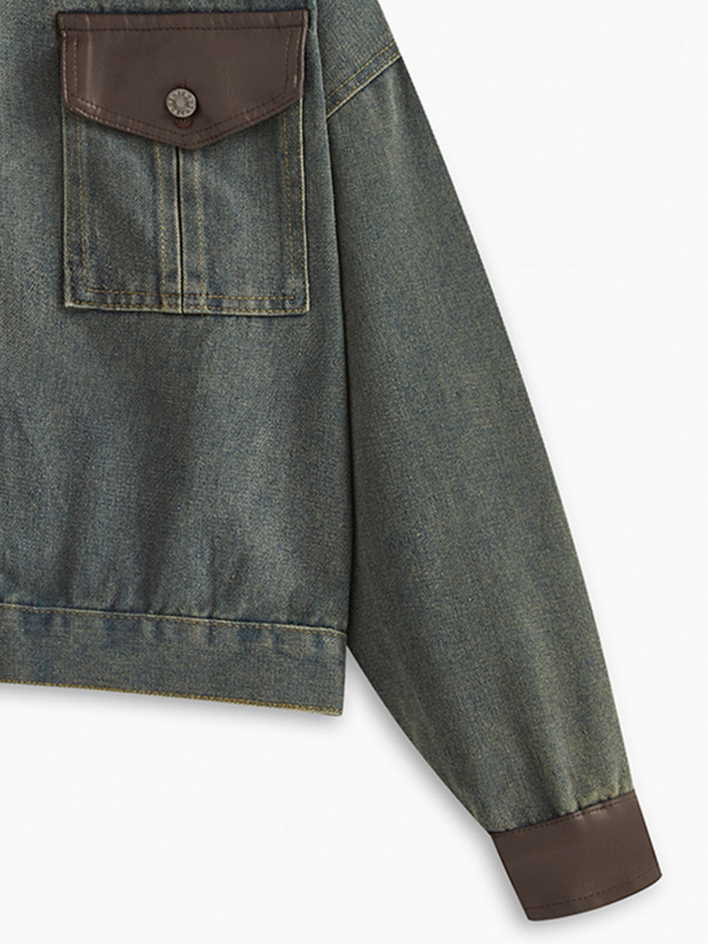 Vintage Contrast Trim Denim Jacket — Svelte Chic