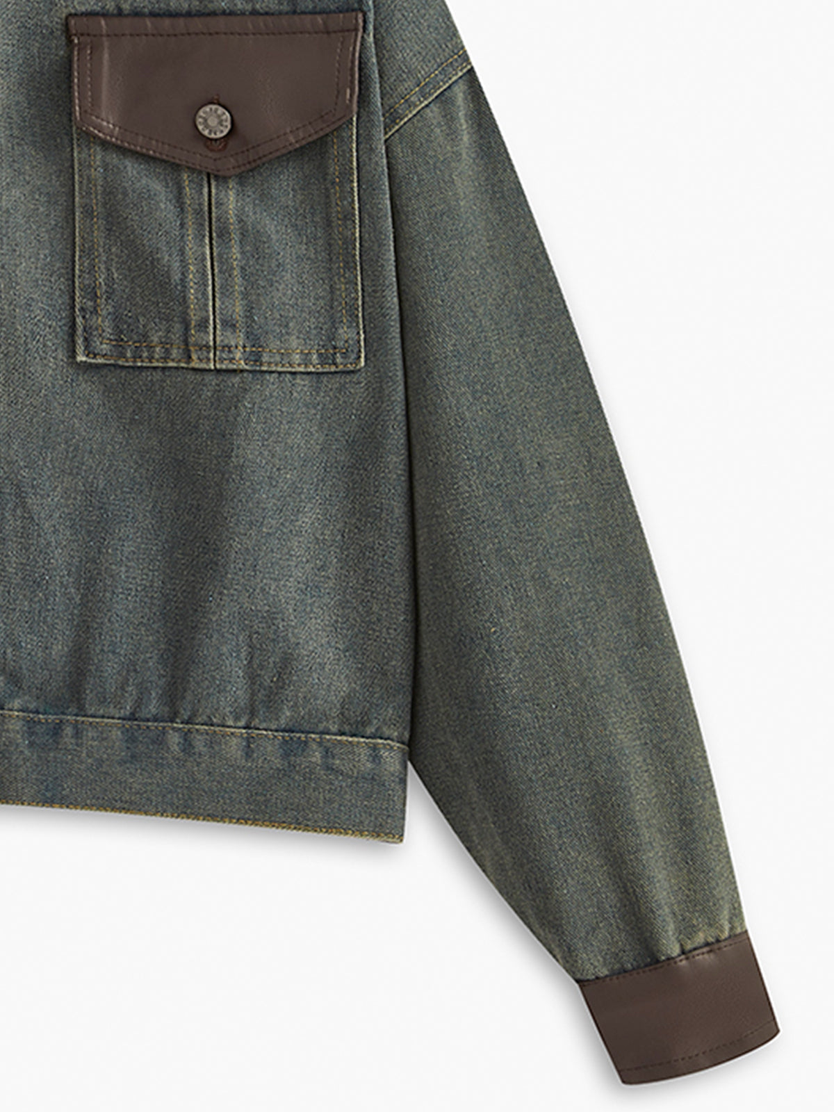 Vintage Contrast Trim Denim Jacket — Svelte Chic