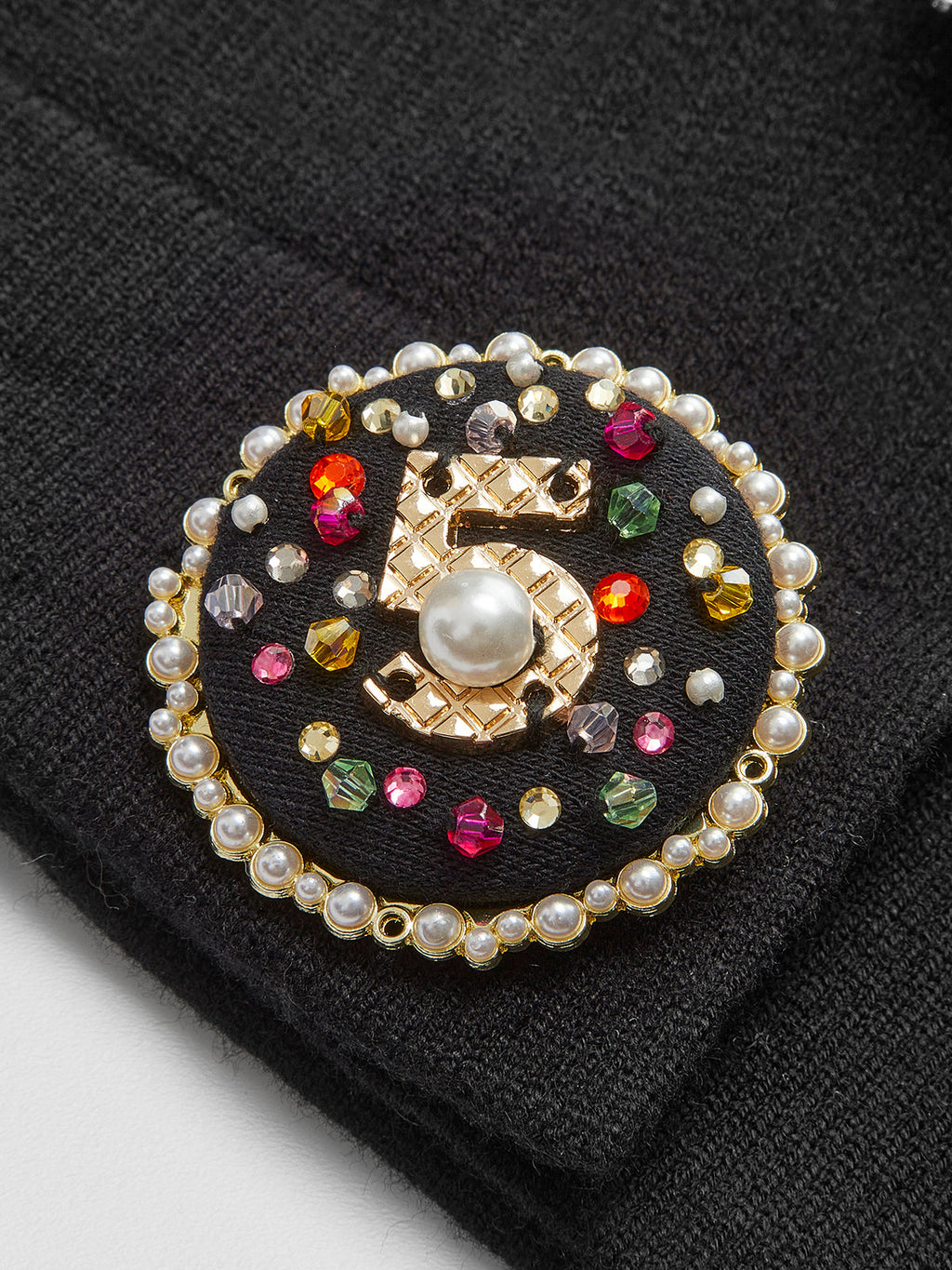 Rhinestone Button Knit Vest — Svelte Chic