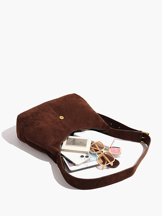 Retro Buckle Zip Crescent Bag — Svelte Chic