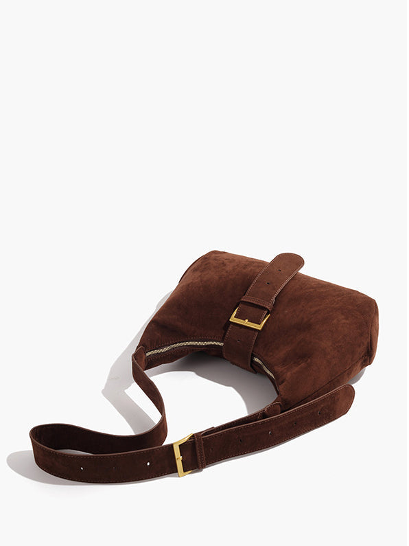 Retro Buckle Zip Crescent Bag — Svelte Chic