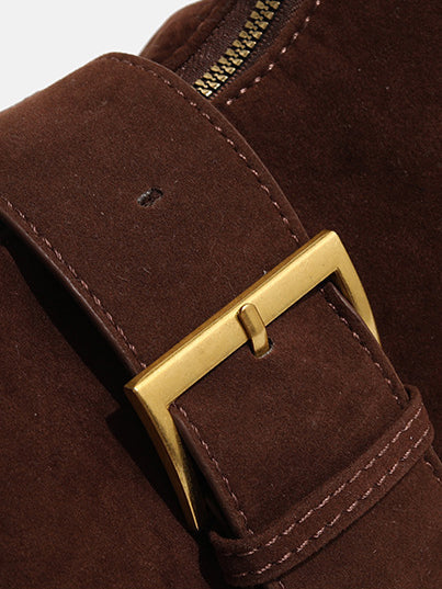 Retro Buckle Zip Crescent Bag — Svelte Chic