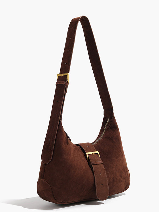 Retro Buckle Zip Crescent Bag — Svelte Chic