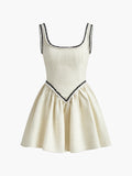 Tweed Pleated Cami Mini Dress in White — Svelte Chic