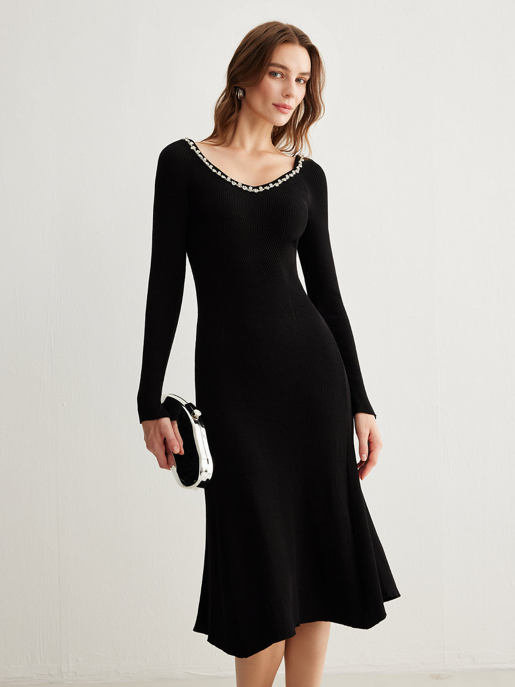 Rhinestone Knit Midi Dress — Svelte Chic
