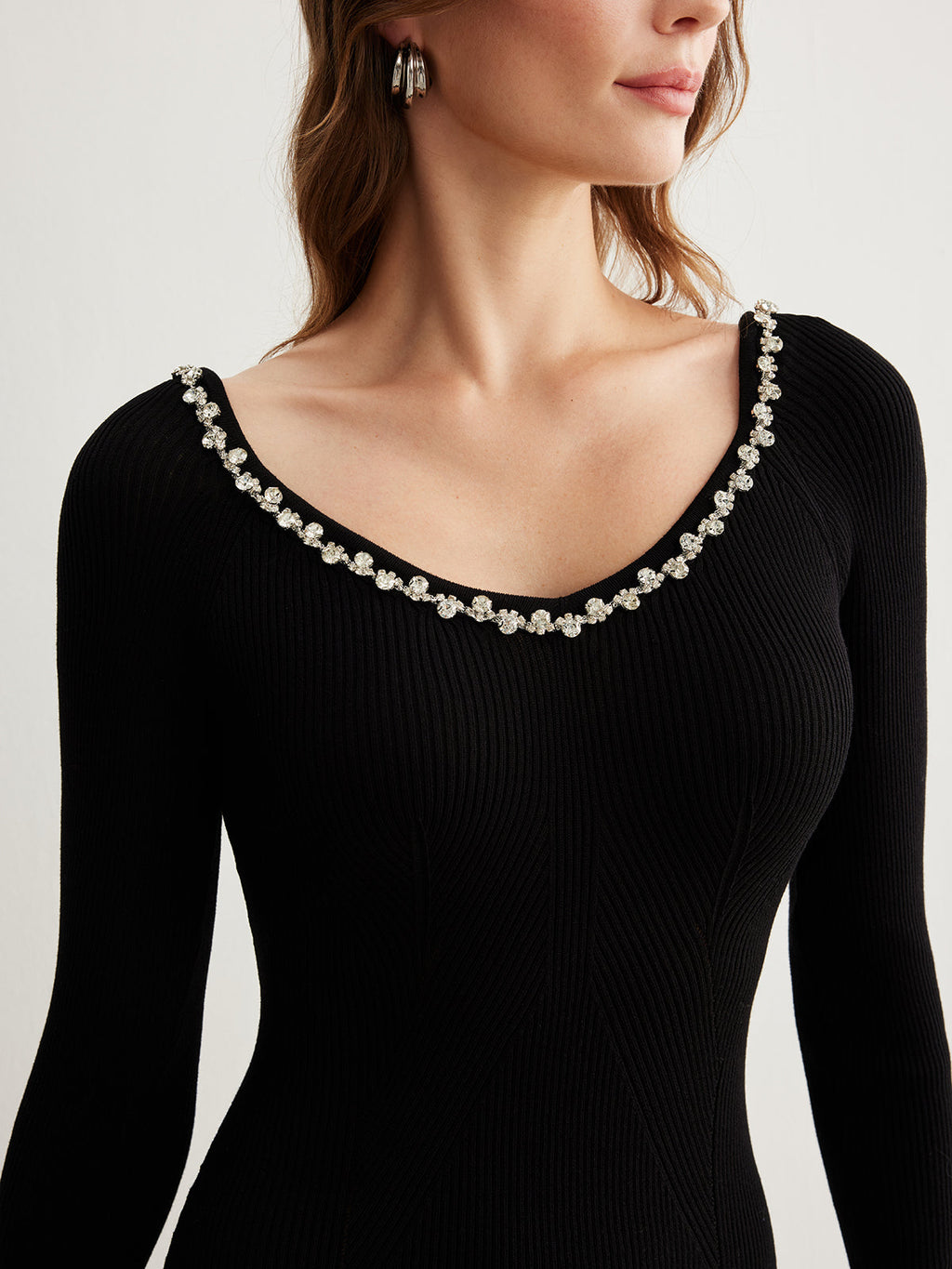 Rhinestone Knit Midi Dress — Svelte Chic