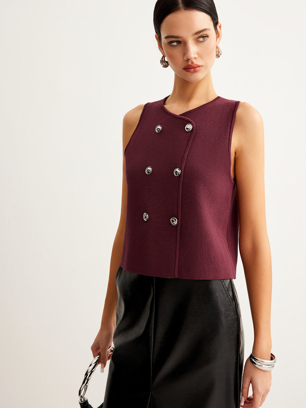 Button Knit Vest — Svelte Chic