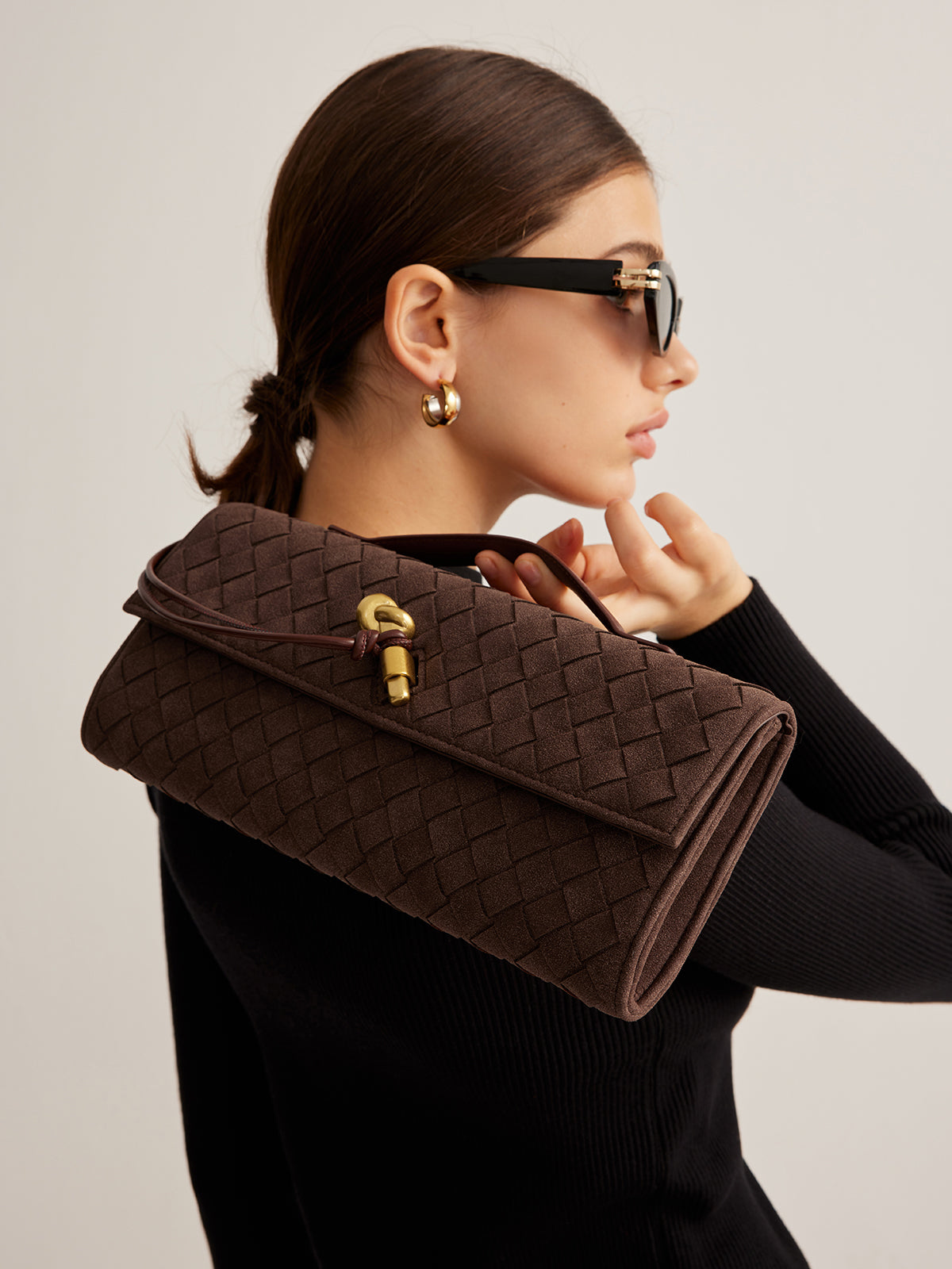Flap Suede Clutch Bag — Svelte Chic