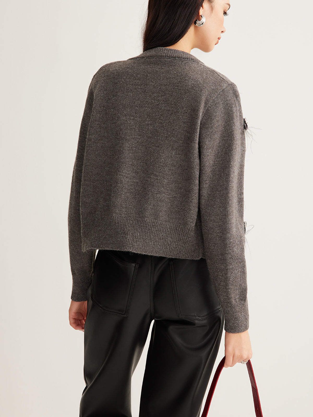 Stone Detail Button Velvet Cardigan — Svelte Chic