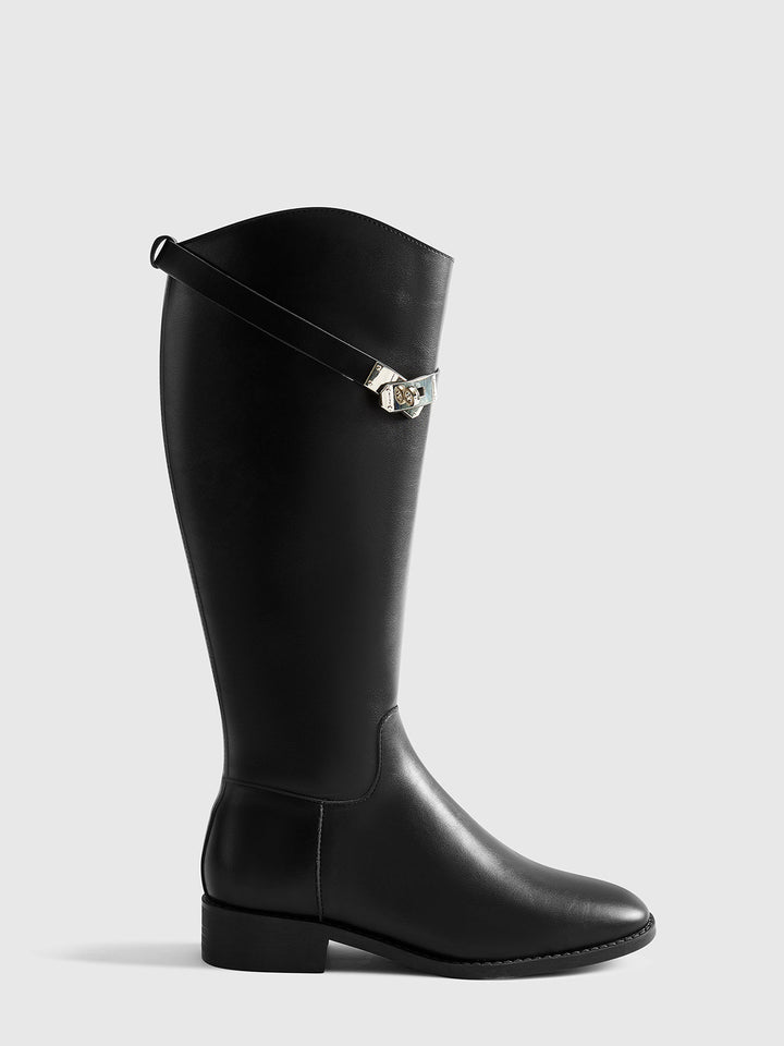 Рицарски ботуши над коляното с колан 