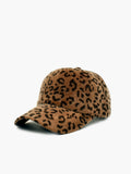 Leopard Print Fluffy Cap in Brown — Svelte Chic