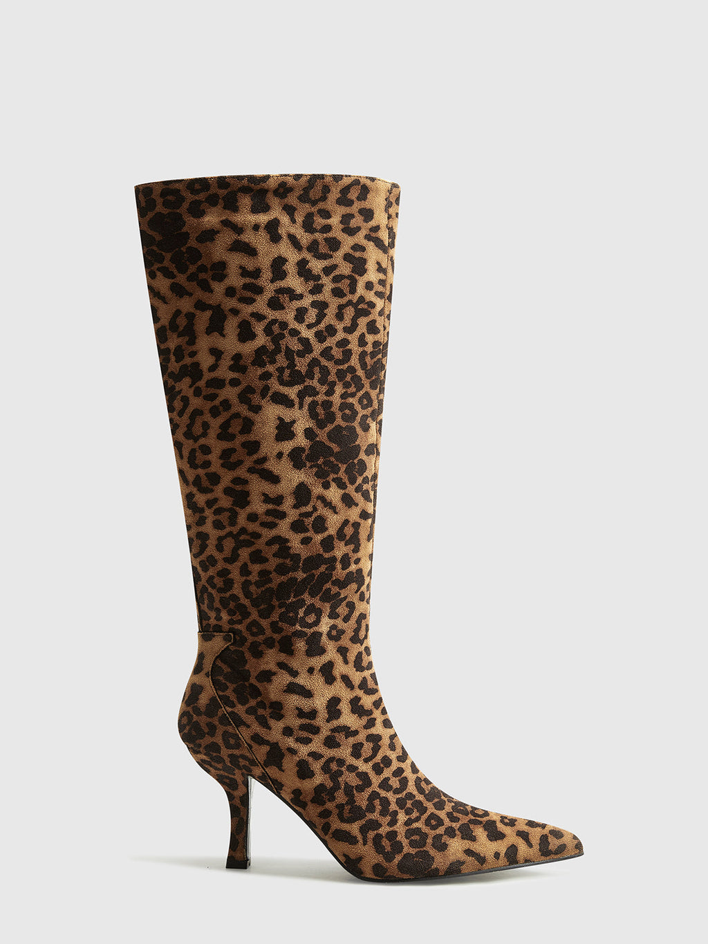 Leopard Print Zip Knee High Boots — Svelte Chic