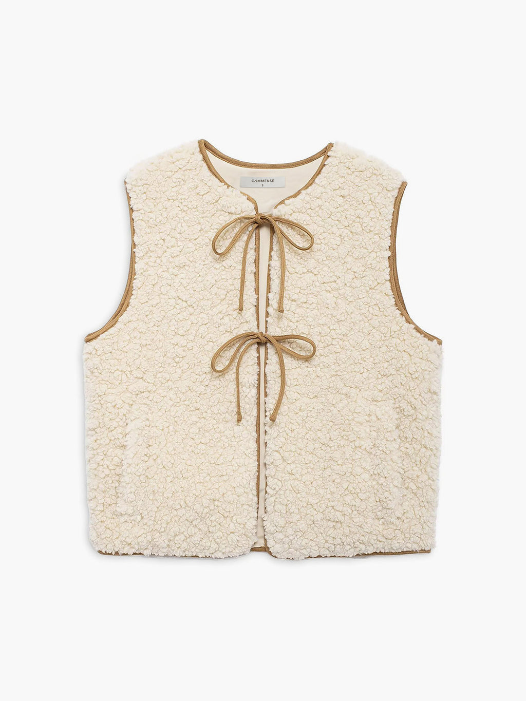 Strap Fleece Vest in White — Svelte Chic