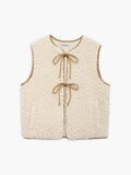 Strap Fleece Vest in White — Svelte Chic