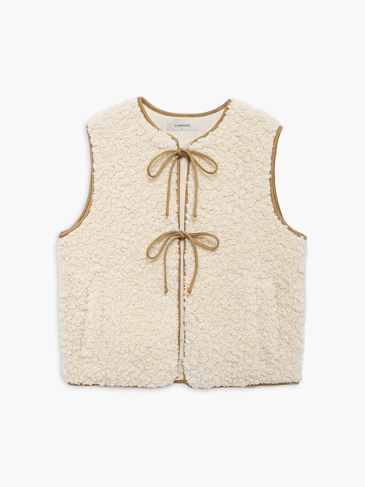 Strap Fleece Vest in White — Svelte Chic