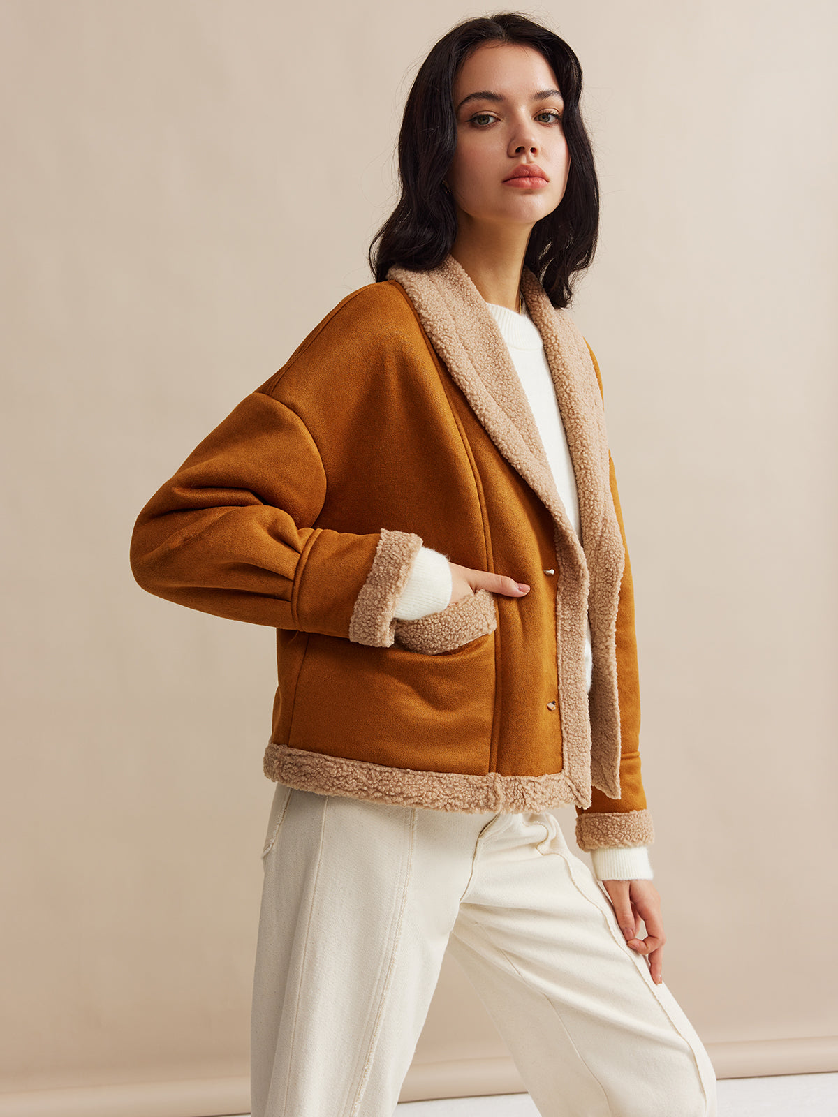 Bohème Minky Lined Suede Jacket — Svelte Chic