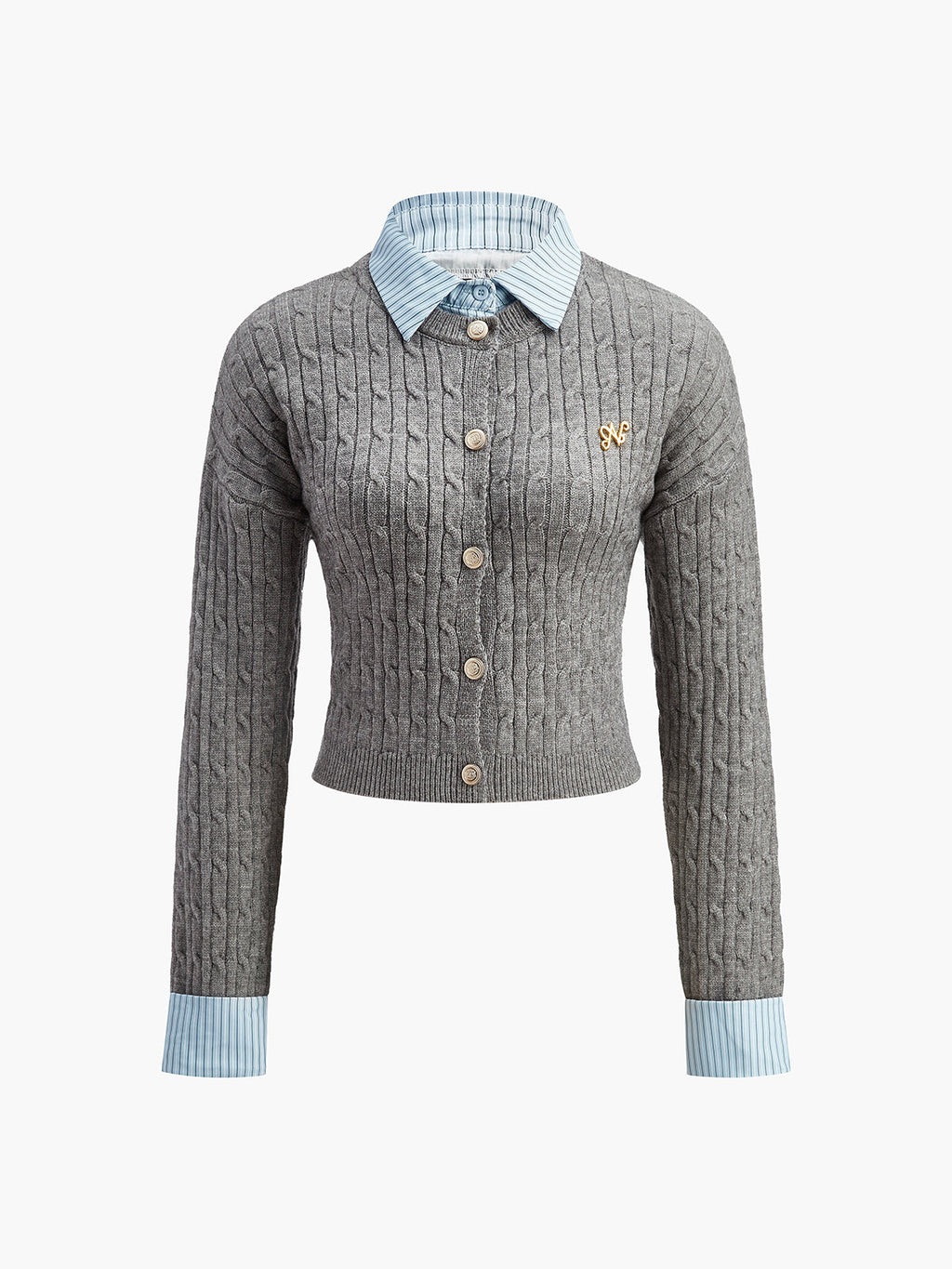 Button Contrast Tie Knit Top — Svelte Chic