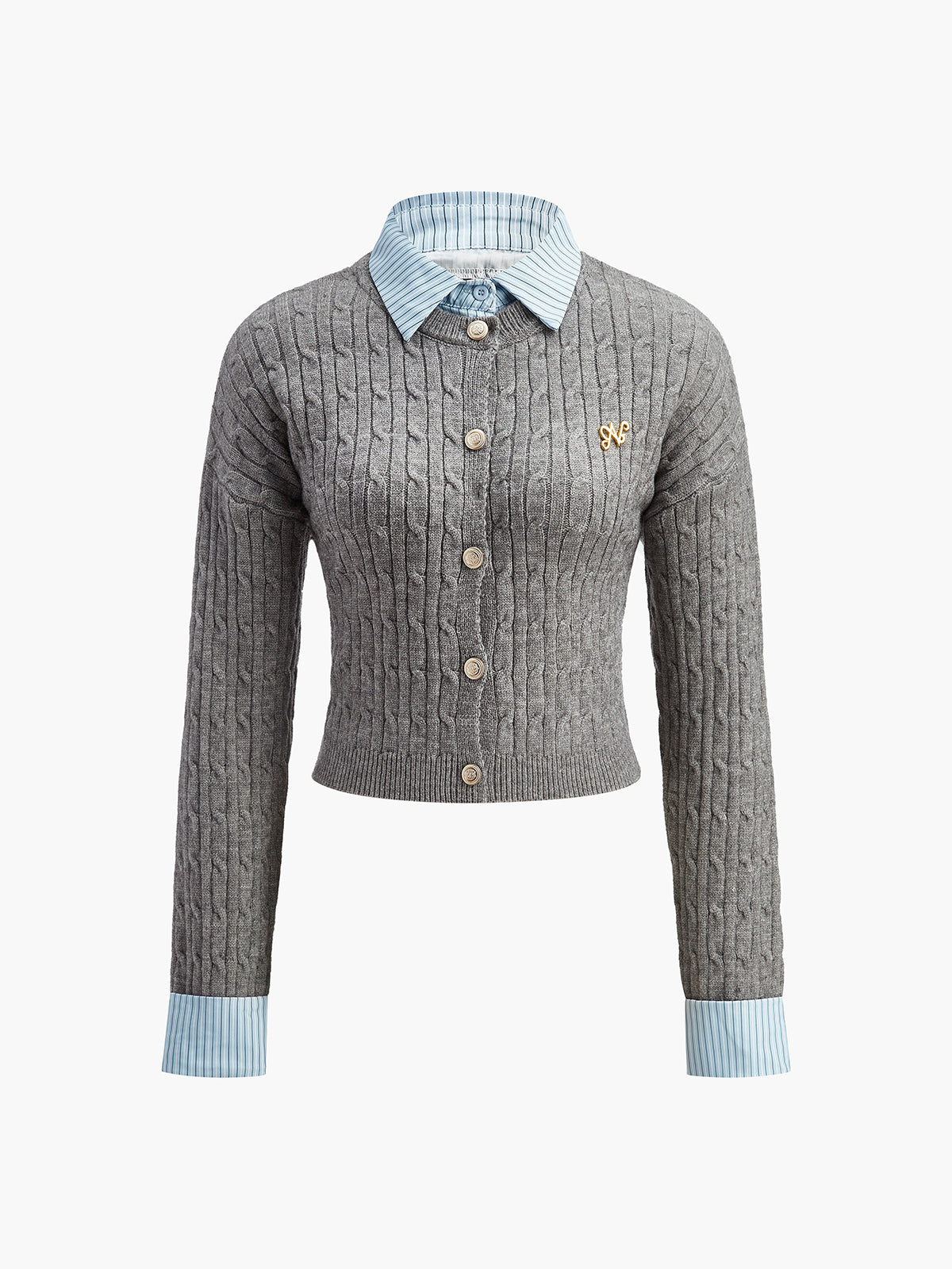 Button Contrast Tie Knit Top — Svelte Chic