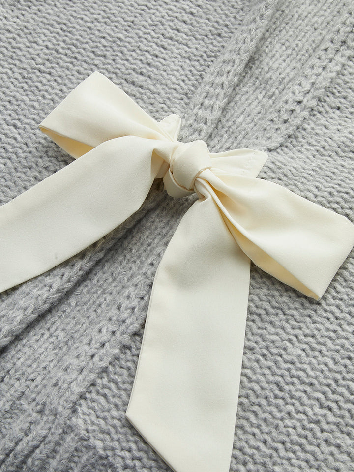 Kruvaze Yaka Fiyonk Örgü Üst