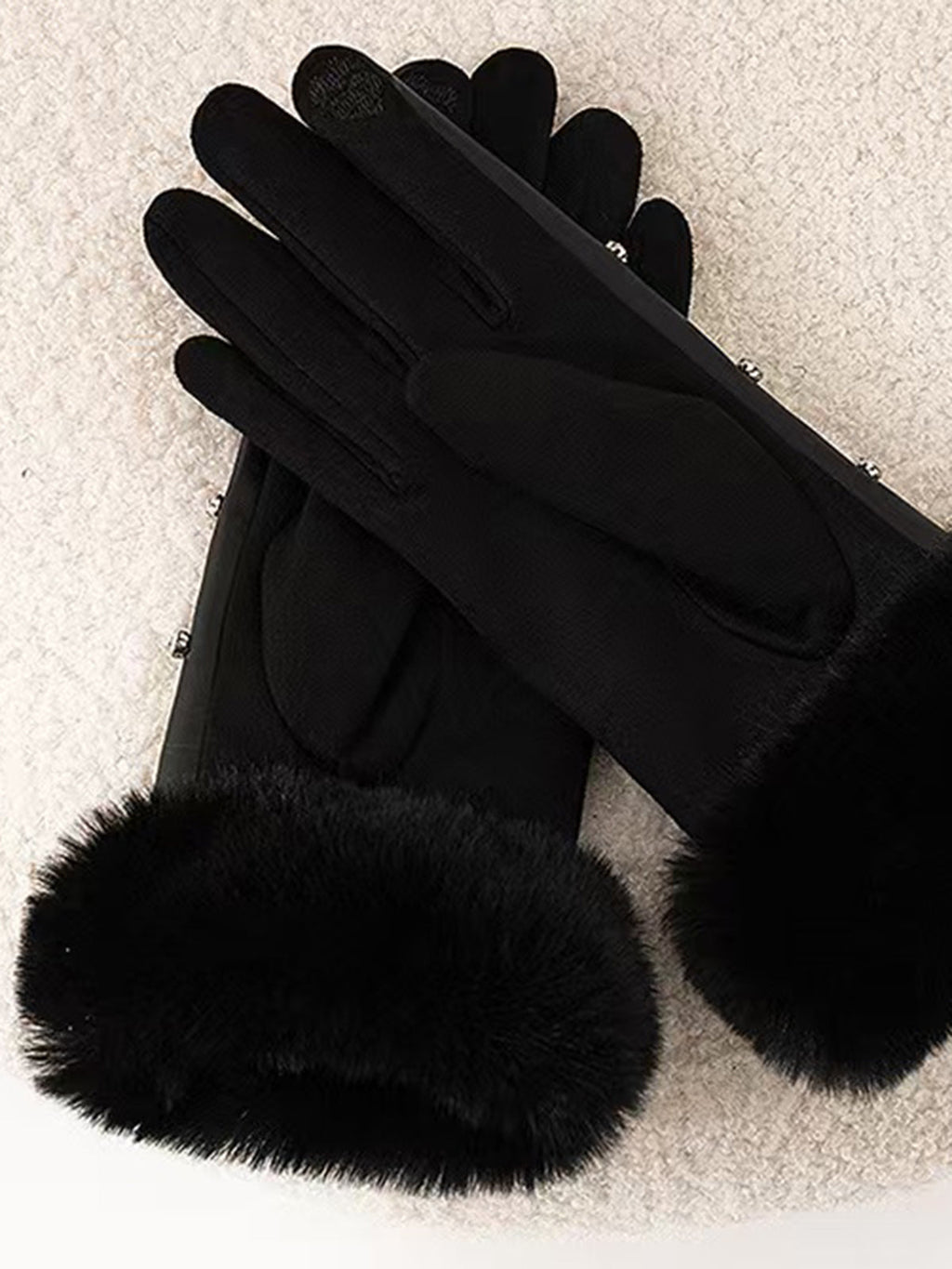Rhinestone Cuff Warm Gloves — Svelte Chic