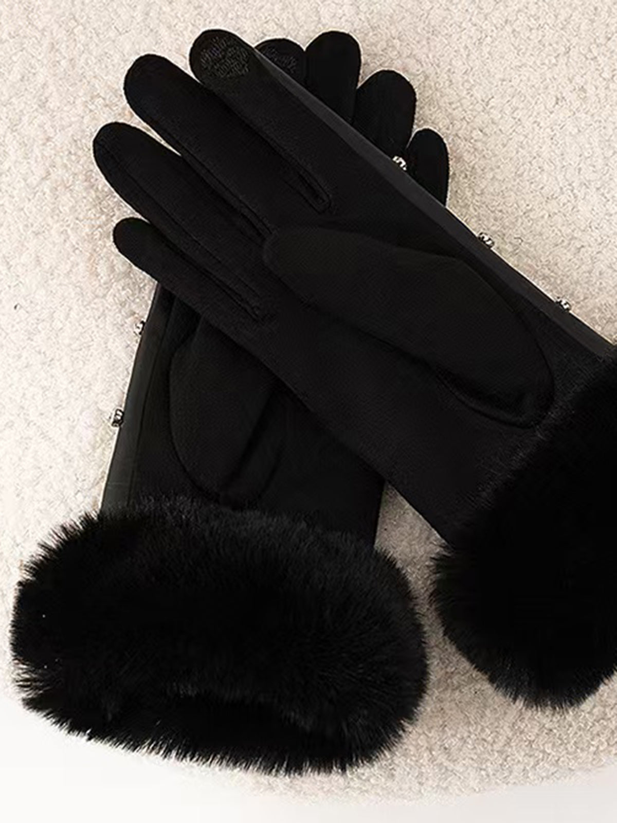 Rhinestone Cuff Warm Gloves — Svelte Chic
