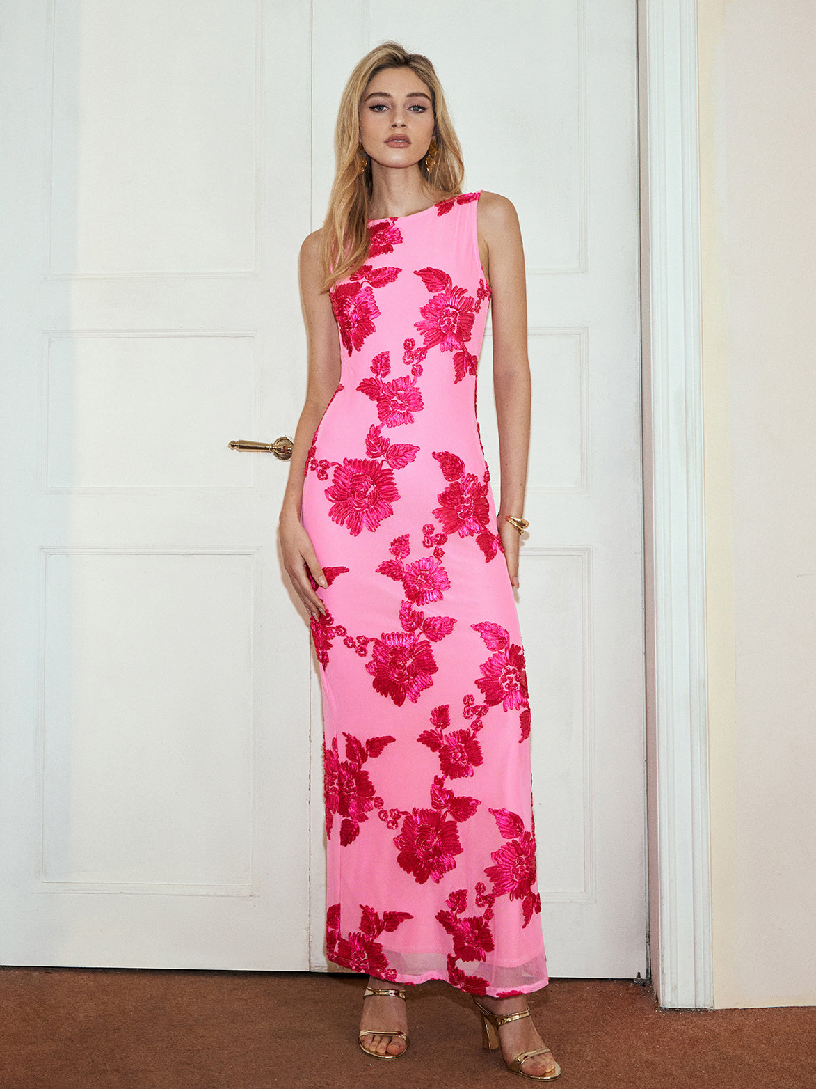Floral Sleeveless Mesh Maxi Dress — Svelte Chic