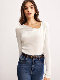 Yün Karışımlı Plise Triko Üst