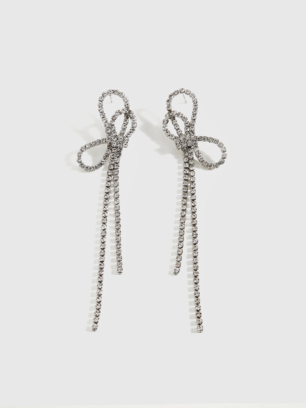 Rhinestone Tassel Drop Earrings — Svelte Chic