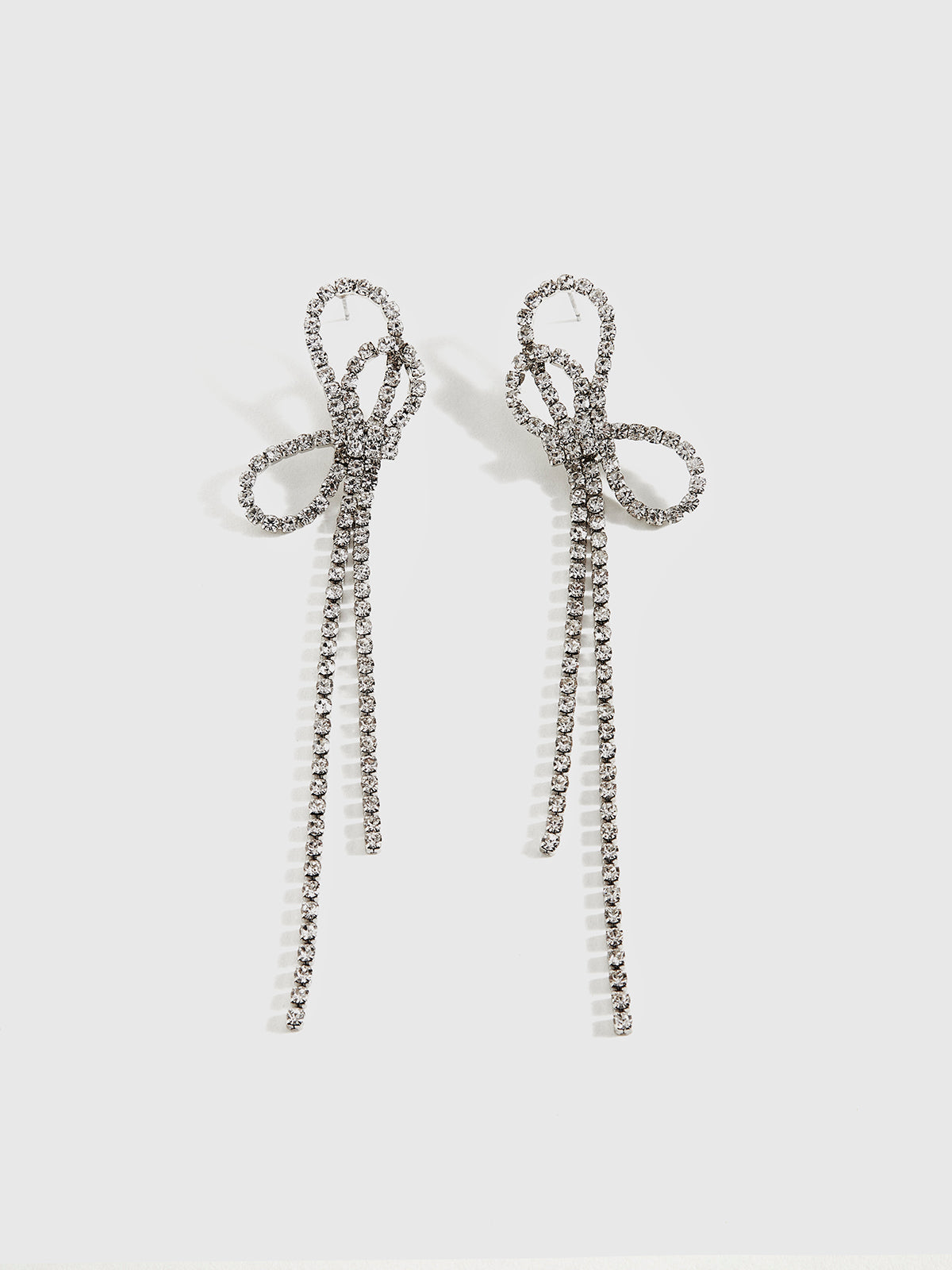 Rhinestone Tassel Drop Earrings — Svelte Chic