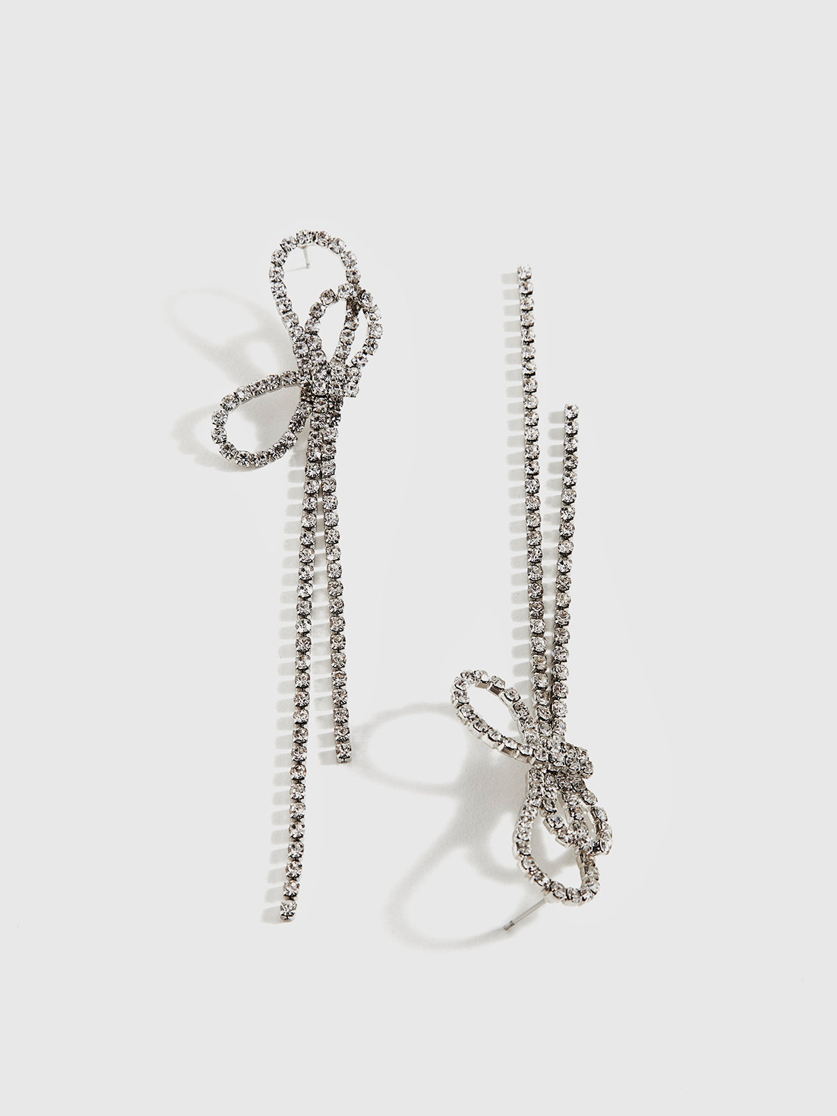 Rhinestone Tassel Drop Earrings — Svelte Chic