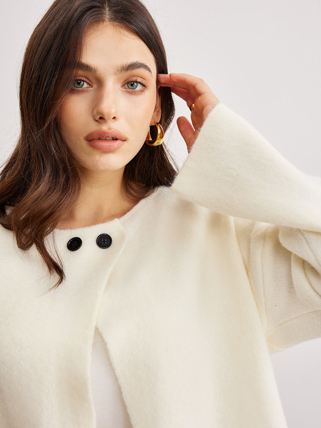 Minimalist Button Split Cardigan — Svelte Chic