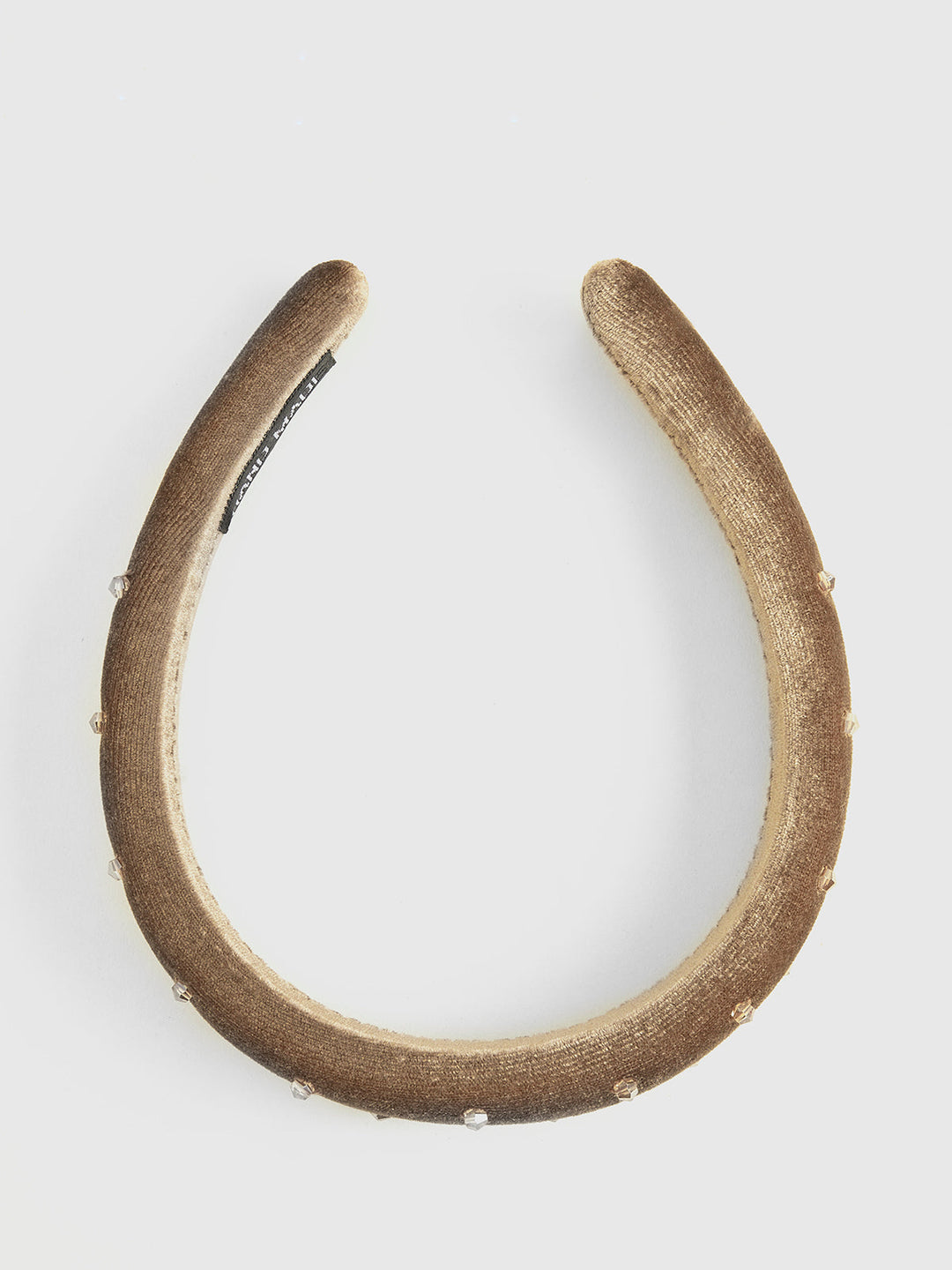 Ретро кадифена лента за коса с кристали 