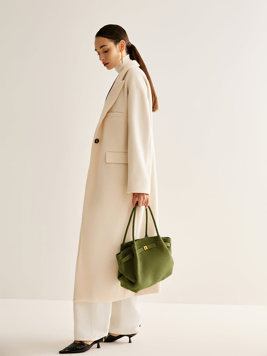 Suede Pleated Top Handle Bag — Svelte Chic