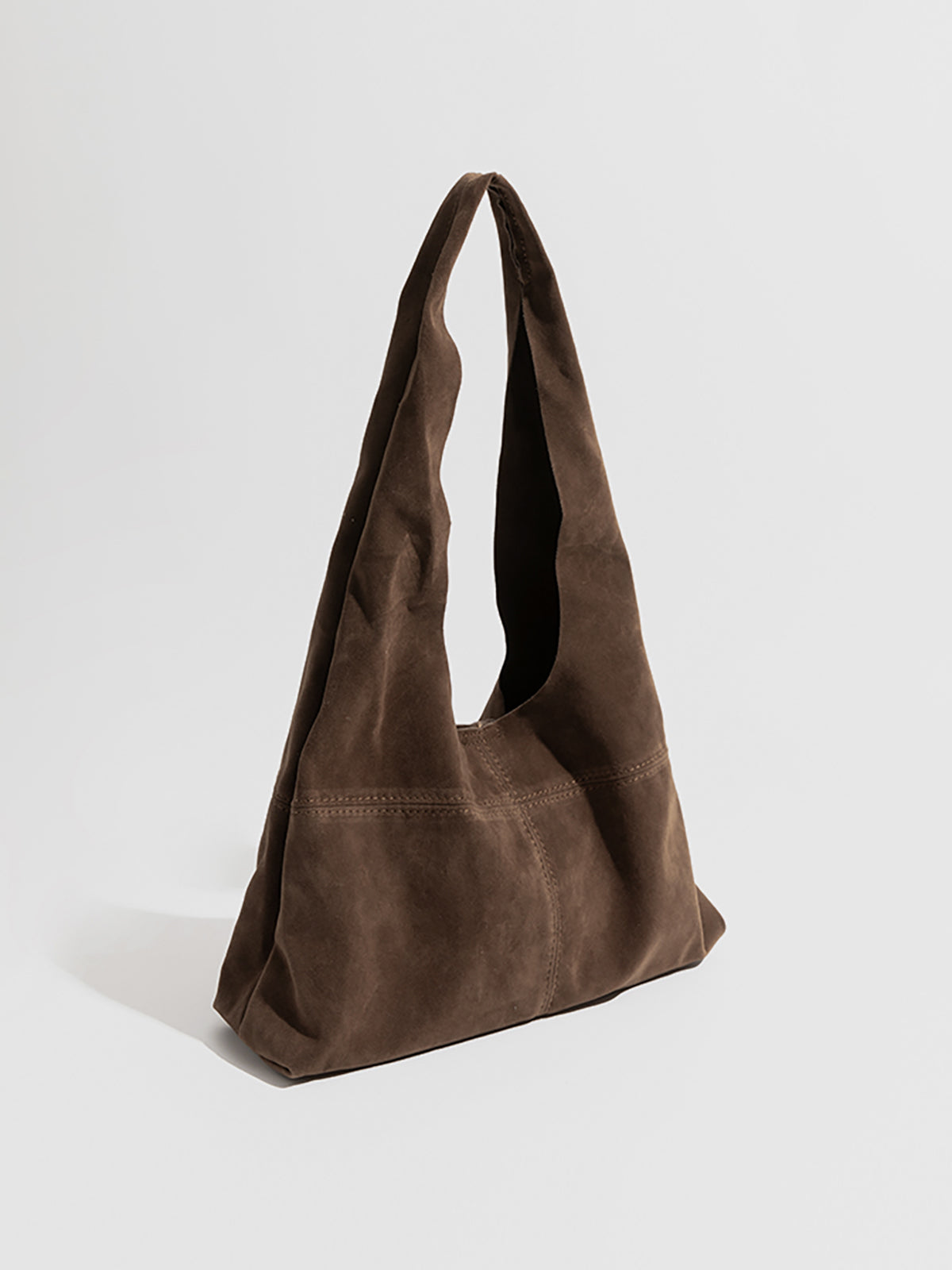 Button Clasp Hobo Bag in Brown — Svelte Chic