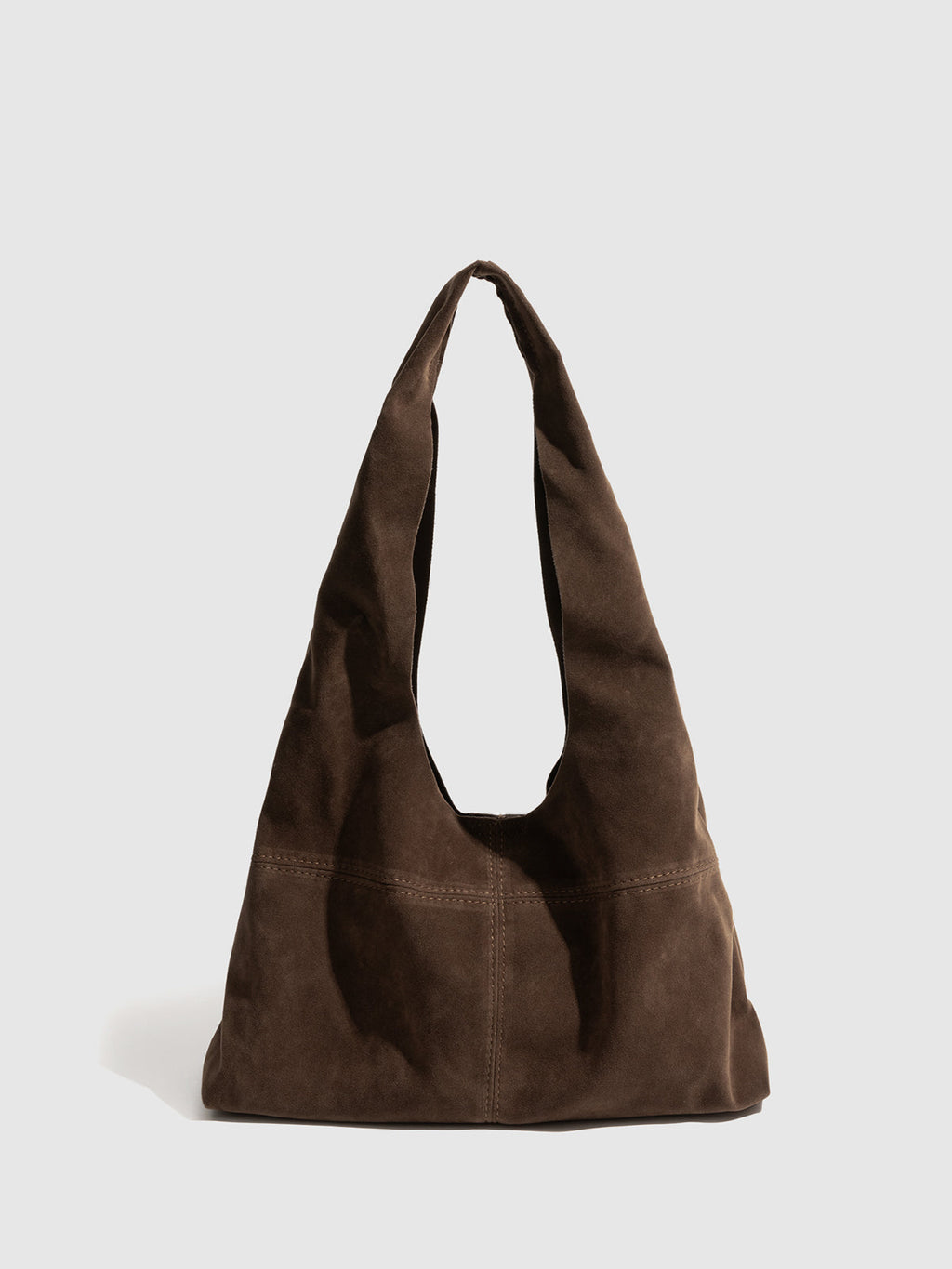 Button Clasp Hobo Bag in Brown in Dark Brown — Svelte Chic