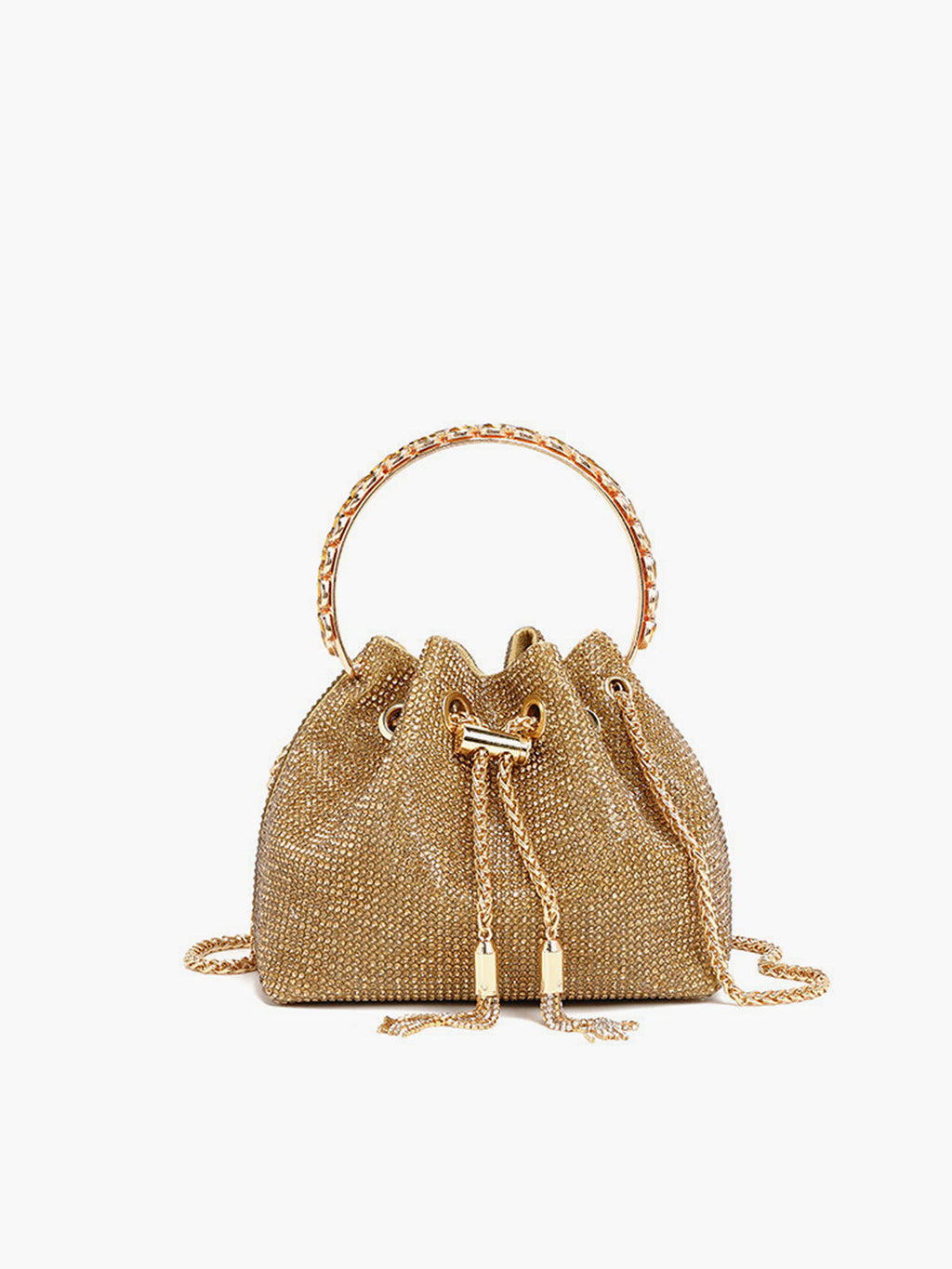Rhinestone Drawstring Handbag — Svelte Chic