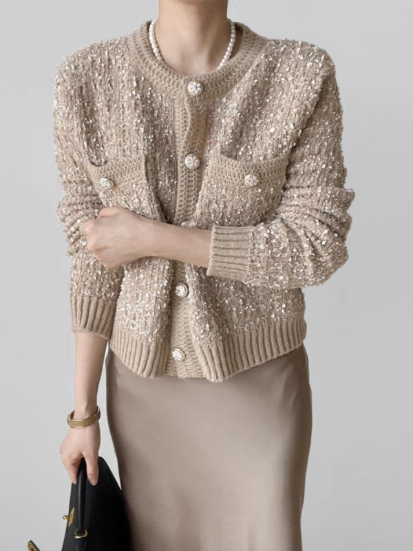 Rhinestone Button Down Cardigan — Svelte Chic