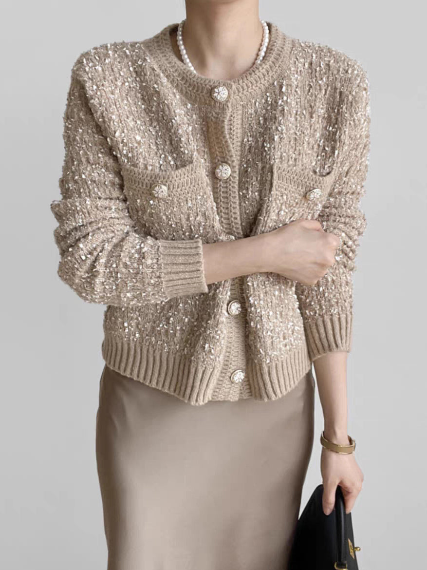 Rhinestone Button Down Cardigan — Svelte Chic