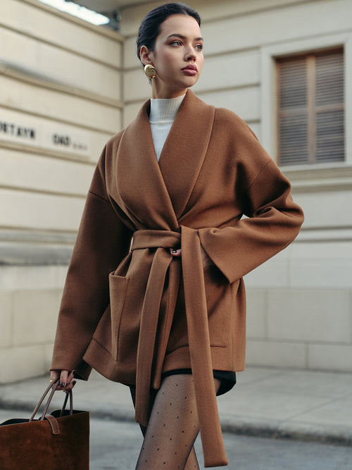 Belted Tweed Coat — Svelte Chic