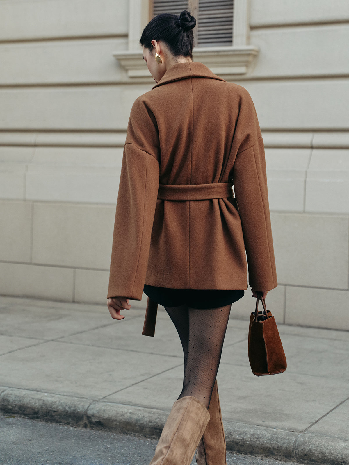 Belted Tweed Coat — Svelte Chic