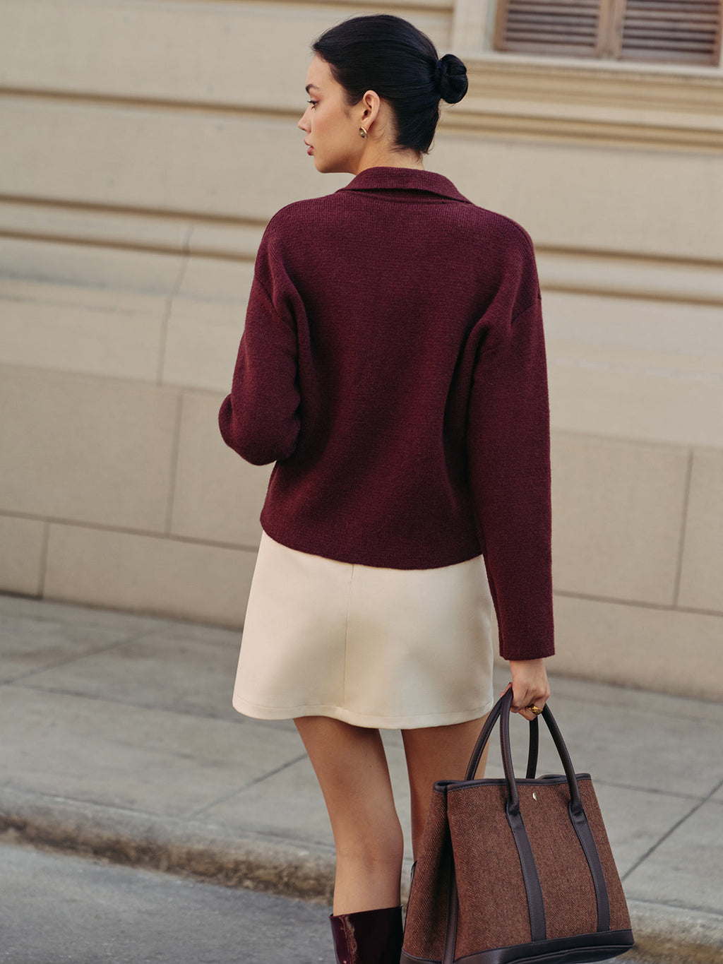 Zip Polo Collar Cardigan — Svelte Chic