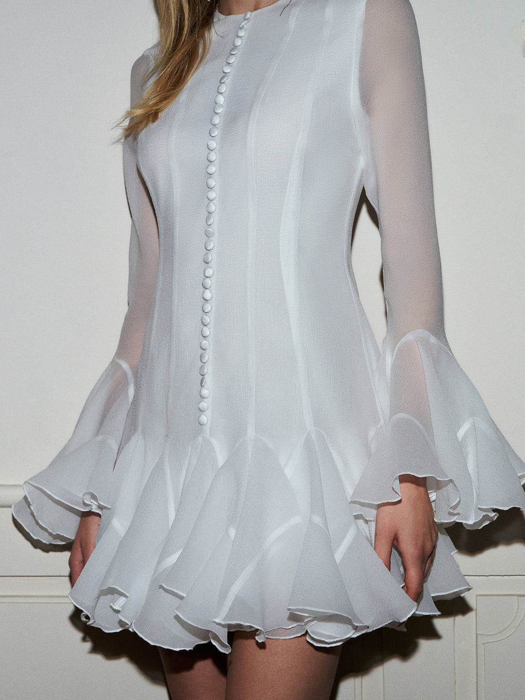 Ruffle Chiffon Mini Dress — Svelte Chic