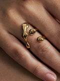 Liquid Lava Adjustable Open Ring in Gold — Svelte Chic